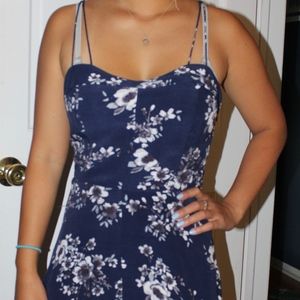 blue floral dress